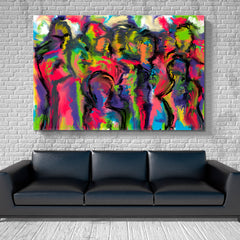MEETING PEOPLE Modern Abstract Colorful Painting Abstract Art Print Artesty 1 panel 24" x 16" 