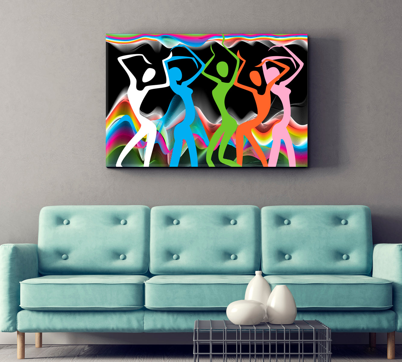 SPORT AND FITNESS Colorful Stylized Silhouettes Dancing Girls Motivation Sport Poster Print Decor Artesty   
