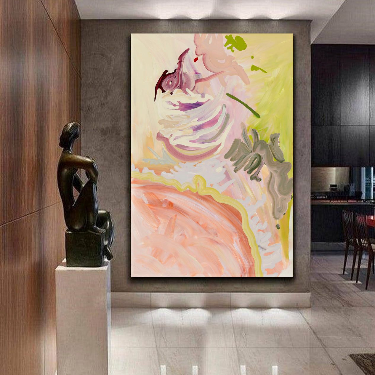 Modern Figurative Abstract Expressionism Soft Pastel Tones Abstract Art Print Artesty   