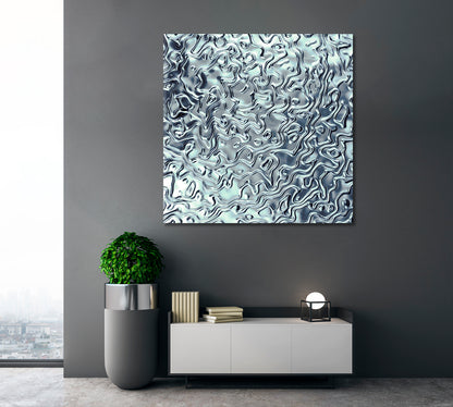 RIPPLED CHROME Abstract Light Blue Swirls Pattern Abstract Art Print Artesty   