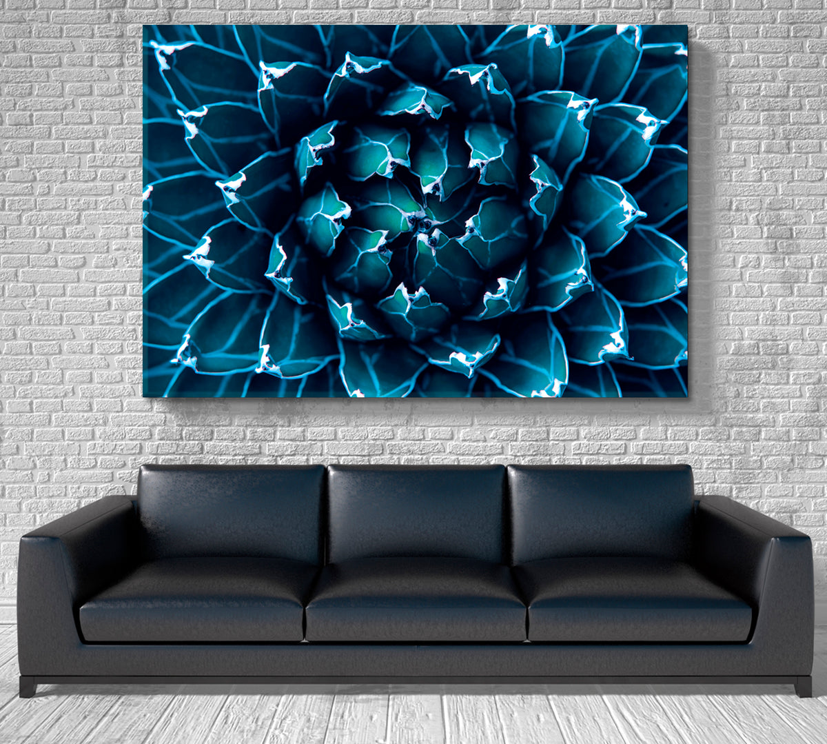 Agave Cactus Abstract Natural Tropical Pattern Floral & Botanical Split Art Artesty 1 panel 24" x 16" 