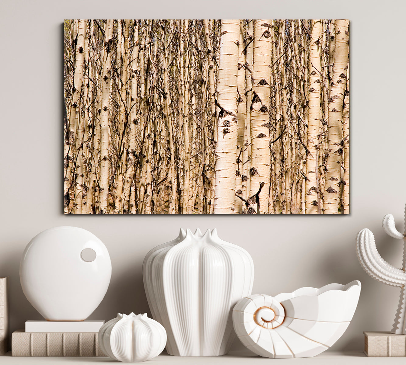 WOODLAND Aspen Trees Tree Alley Nature Wall Canvas Print Artesty 1 panel 24" x 16" 