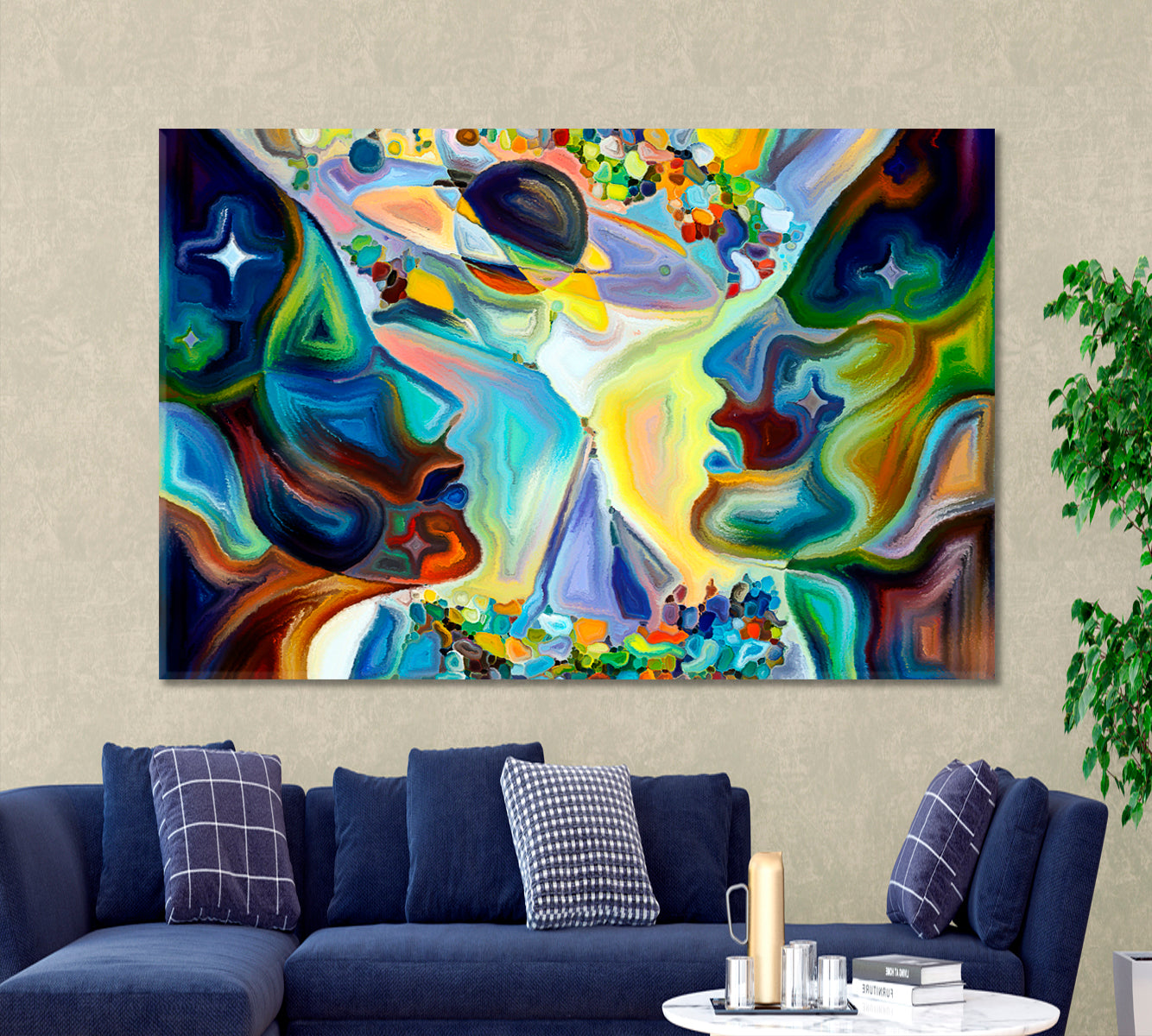 Love is Life Celestial Home Canvas Décor Artesty 1 panel 24" x 16" 