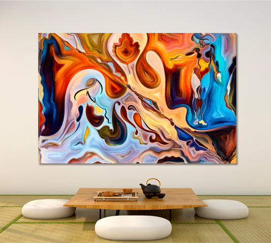 MIND SUBMERGENCE Human Colors and Flowing Curves Contemporary Art Artesty 1 panel 24" x 16" 