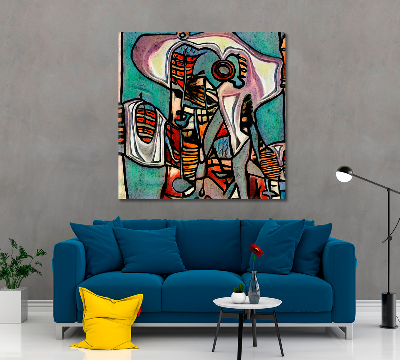 INSPIRED BY PICASSO Surreal Portrait Modern Abstraction Cubism Contemporary Art Artesty   