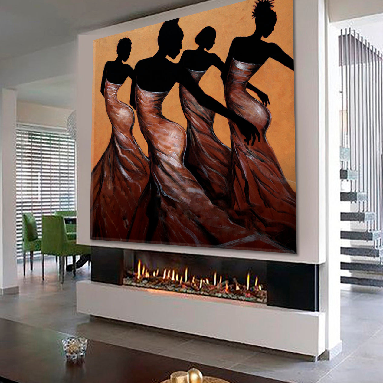 FAITH IN MOTION Graceful Motion Dance Beautiful African American | Square Pop Culture Canvas Print Artesty   