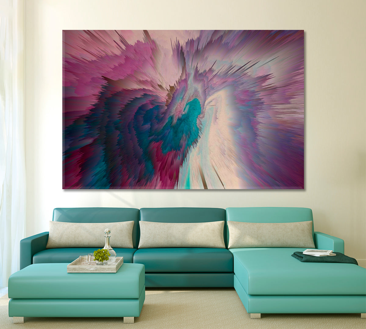 Colorful Abstract Space Abstract Art Print Artesty 1 panel 24" x 16" 