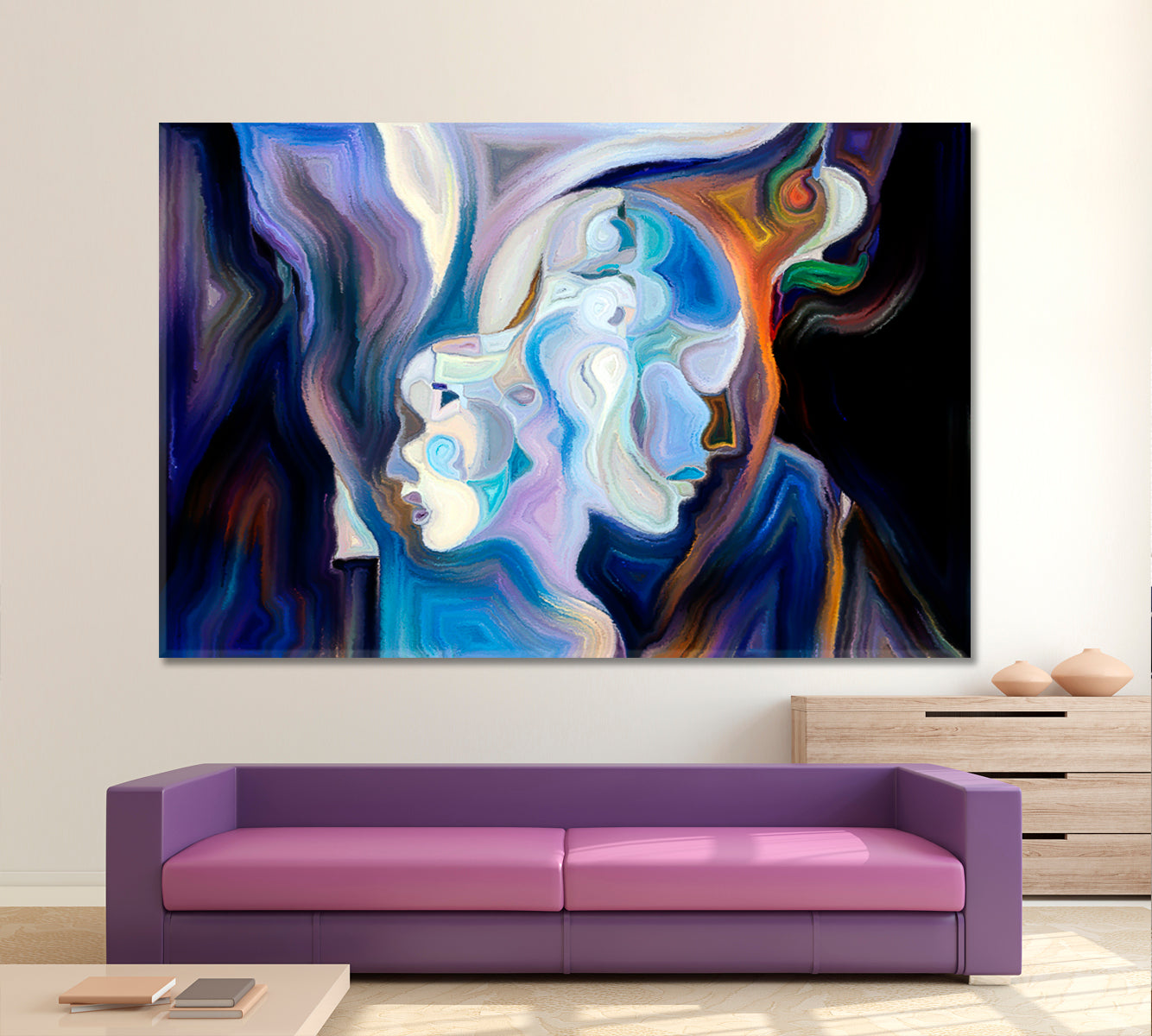 Soul World Love Relationship Nature All In Colors Abstract Design Contemporary Art Artesty 1 panel 24" x 16" 