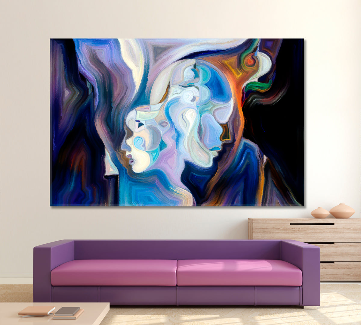 Soul World Love Relationship Nature All In Colors Abstract Design Contemporary Art Artesty 1 panel 24" x 16" 