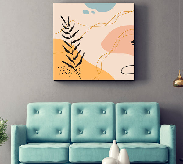 Boho Abstract Mid-century Modern Minimalist Art Soft Pastel Tones 