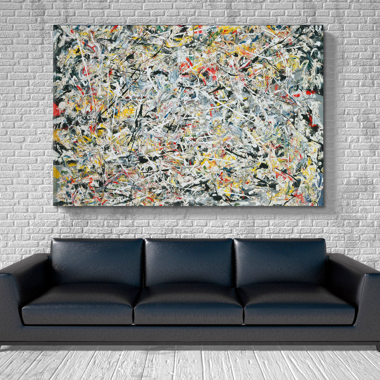 Splatter Abstract Painting Jackson Pollock Style Abstract Art Print Artesty 1 panel 24" x 16" 