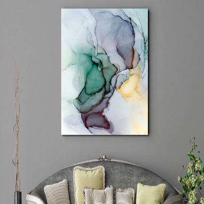 Abstract Veins Alcohol Ink Paint Translucent Free-flowing Fluid Art, Oriental Marbling Canvas Print Artesty   