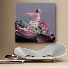COLORS FLIGHT Ballerina Unique Abstract Contemporary Art Drip Paint -S Fine Art Artesty   