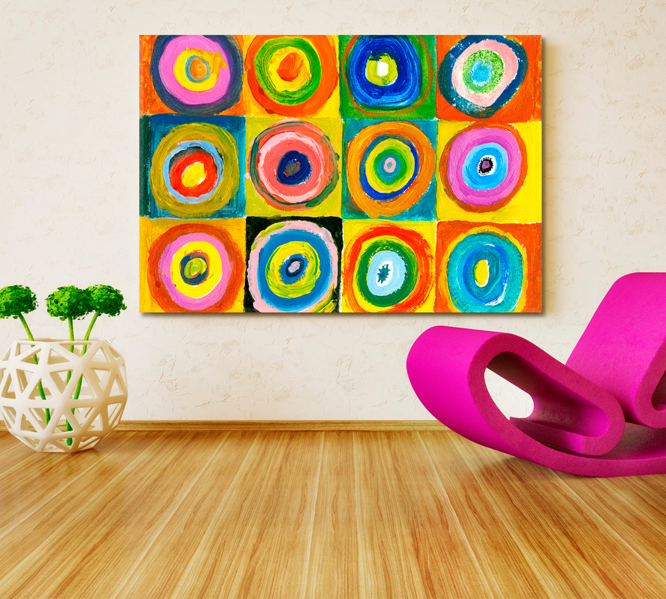 Modern Abstract Colored Circles Wassily Kandinsky Style Artwork Abstract Art Print Artesty   