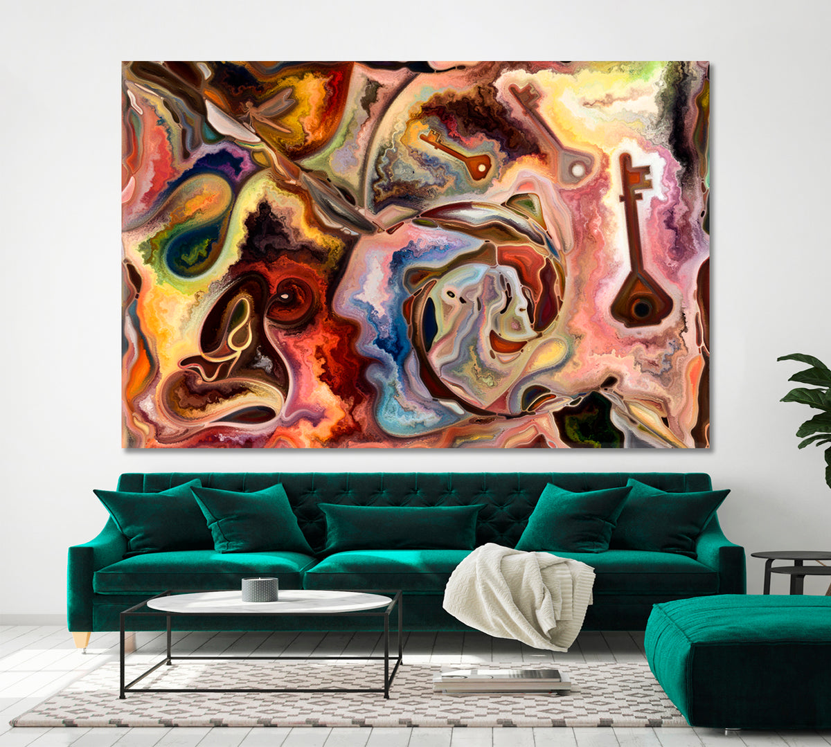 LOVE OF NATURE Abstract Contemporary Design Consciousness Art Artesty 1 panel 24" x 16" 