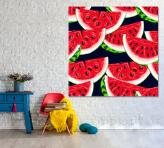 WATERMELON Appetizing Slices Abstract Juicy Summer Fruit Abstract Art Print Artesty   