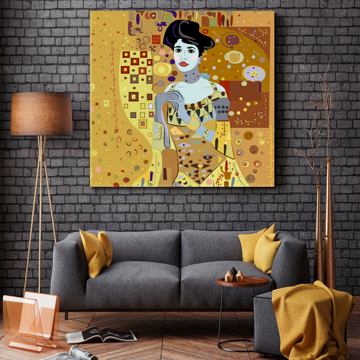 Abstract Figurative Portrait Gustav Klimt Style Fine Art Artesty   