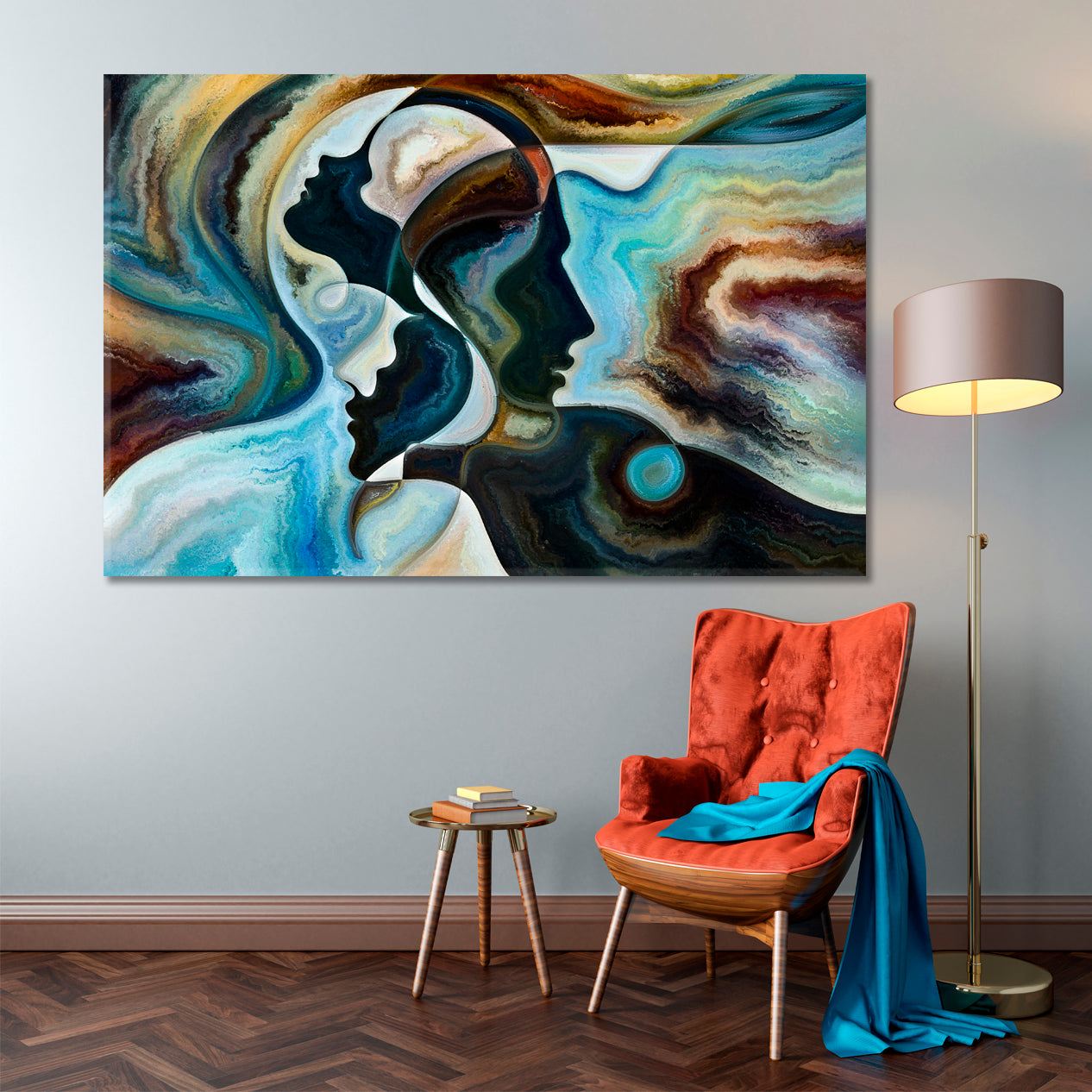 Human Abstract Painting Large Abstract Acrylic Painting On Canvas  Figurative Modern Art | SECRETS OF CONSCIOUSNESS