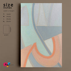 SOFT TENDER PASTEL Coral Blue Mint Geometric Lines Forms Abstract Art Print Artesty 1 Panel 16"x24" 