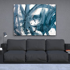 Gray On White Contemporary Abstract Artistic Brush Stroke Painting Contemporary Art Artesty 1 panel 24" x 16" 