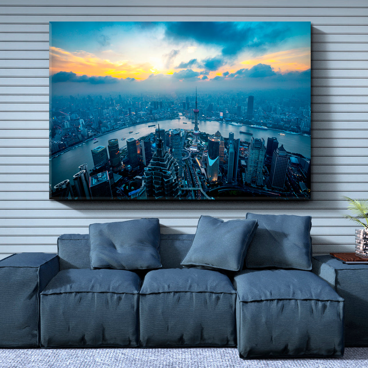 Shanghai Cityscape Cities Wall Art Artesty 1 panel 24" x 16" 