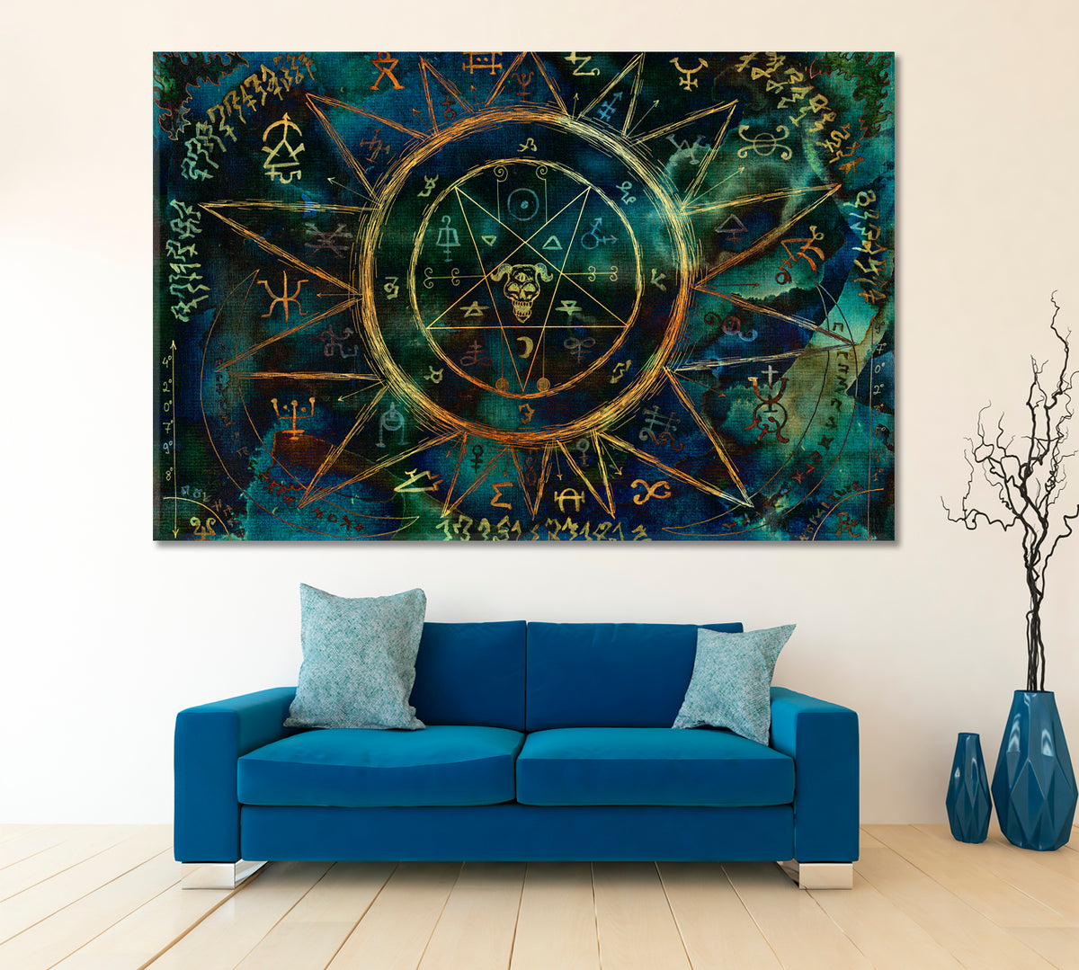 Ouija Magic Mystic Spiritual Pentagram Board Fine Art Artesty 1 panel 24" x 16" 
