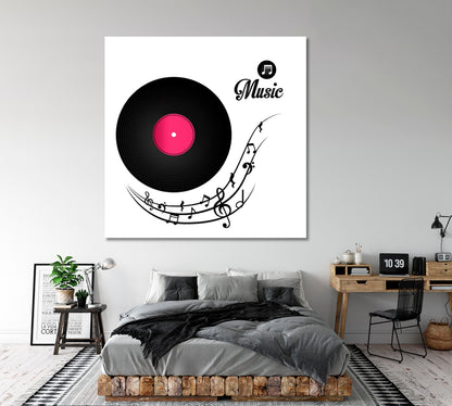 ROLLING RECORD Vinyl Disc Music Notes Spiral Music Wall Panels Artesty   