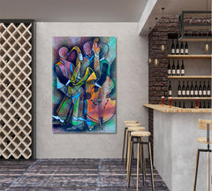 JAZZ BAND Musicians Cubism Picasso Style Artistic Abstract Music Wall Panels Artesty 1 Panel 16"x24" 