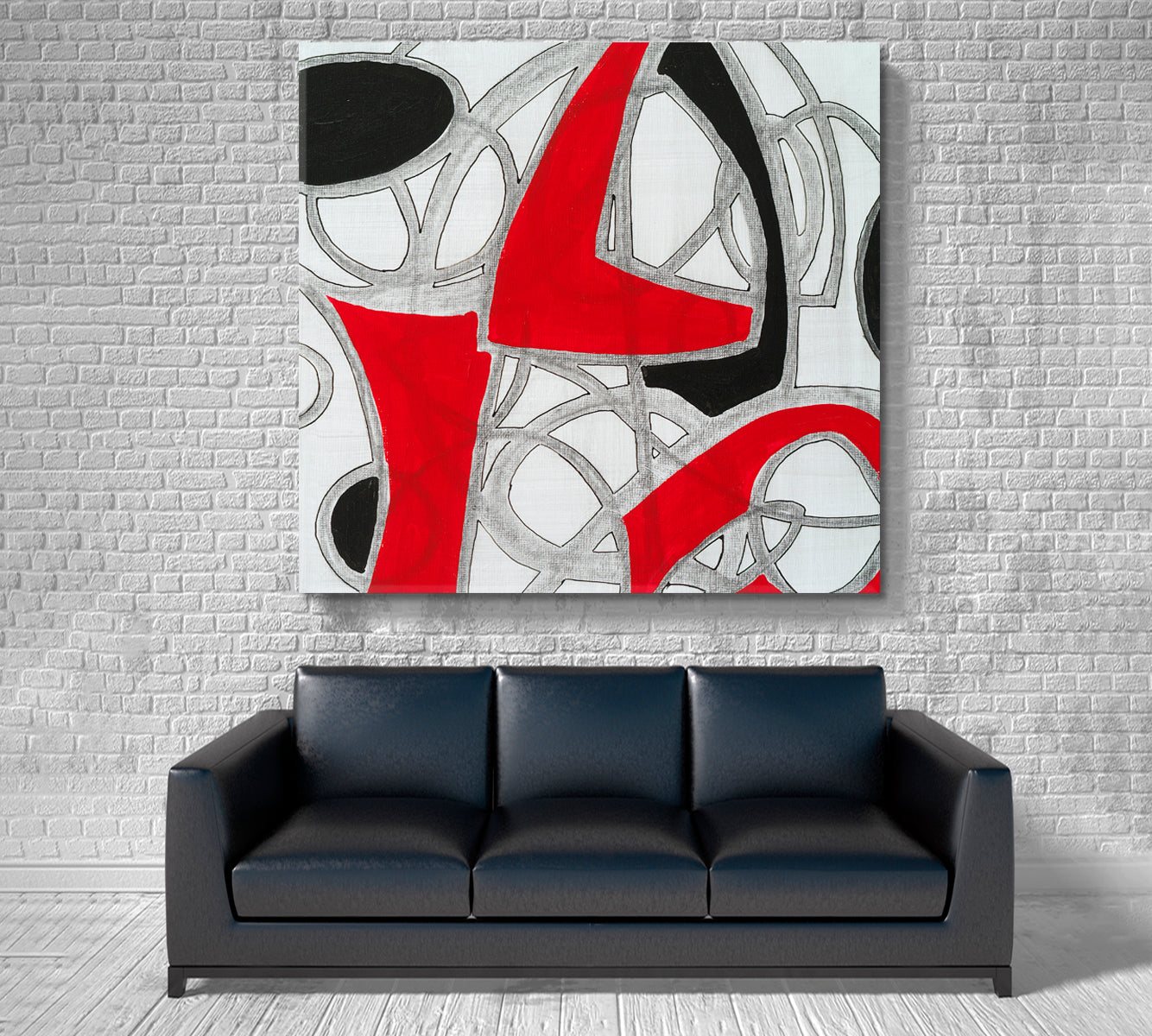 Black Red White Abstract Geometric Modern Minimalism Abstract Art Print Artesty   