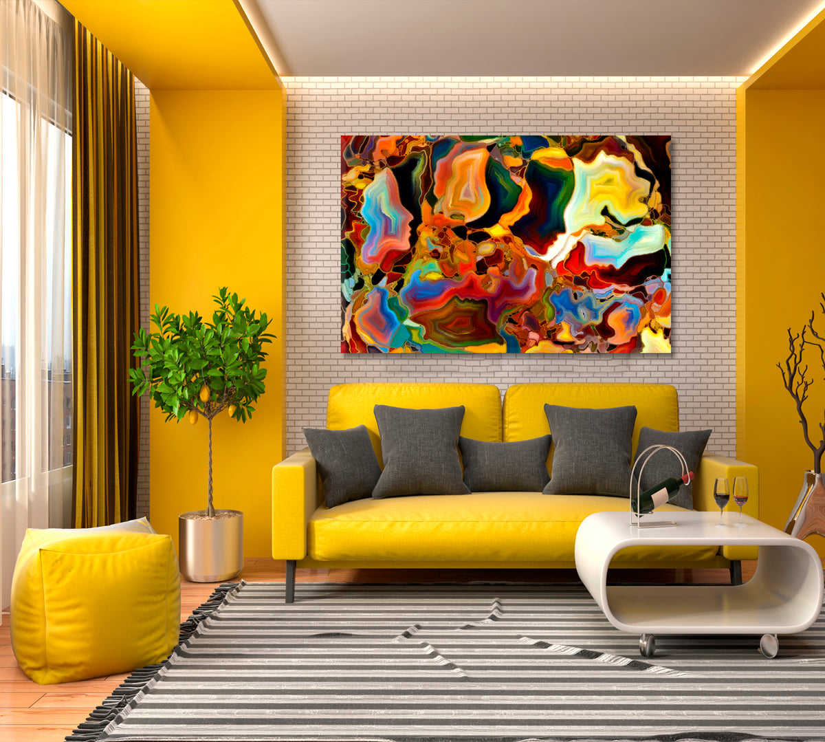 Colors of the Mind Abstract Art Print Artesty 1 panel 24" x 16" 
