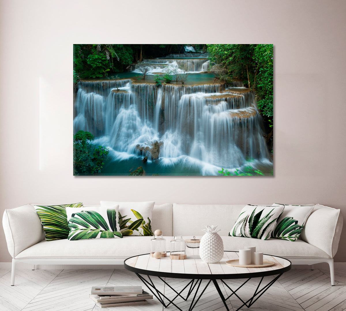 Huay Mae Khamin Waterfalls Famous Rainforest Thailand Scenery Landscape Fine Art Print Artesty 1 panel 24" x 16" 