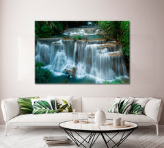 Huay Mae Khamin Waterfalls Famous Rainforest Thailand Scenery Landscape Fine Art Print Artesty 1 panel 24" x 16" 
