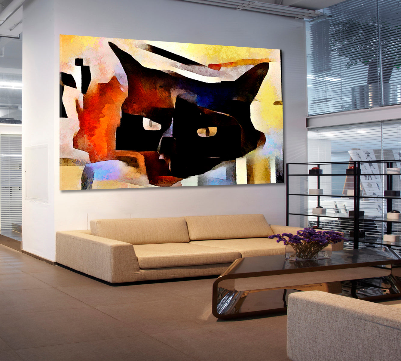 Cat Contemporary Abstract Style Abstract Art Print Artesty   