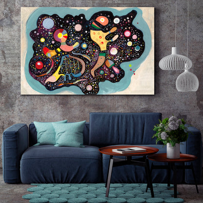 VISUAL SYMPHONY Kandinsky's Motives Modern Abstract Figurative Contemporary Art Artesty 1 panel 24" x 16" 