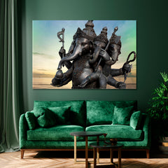 Lord Ganesha Festival Ancient Power Religious Religious Modern Art Artesty 1 panel 24" x 16" 