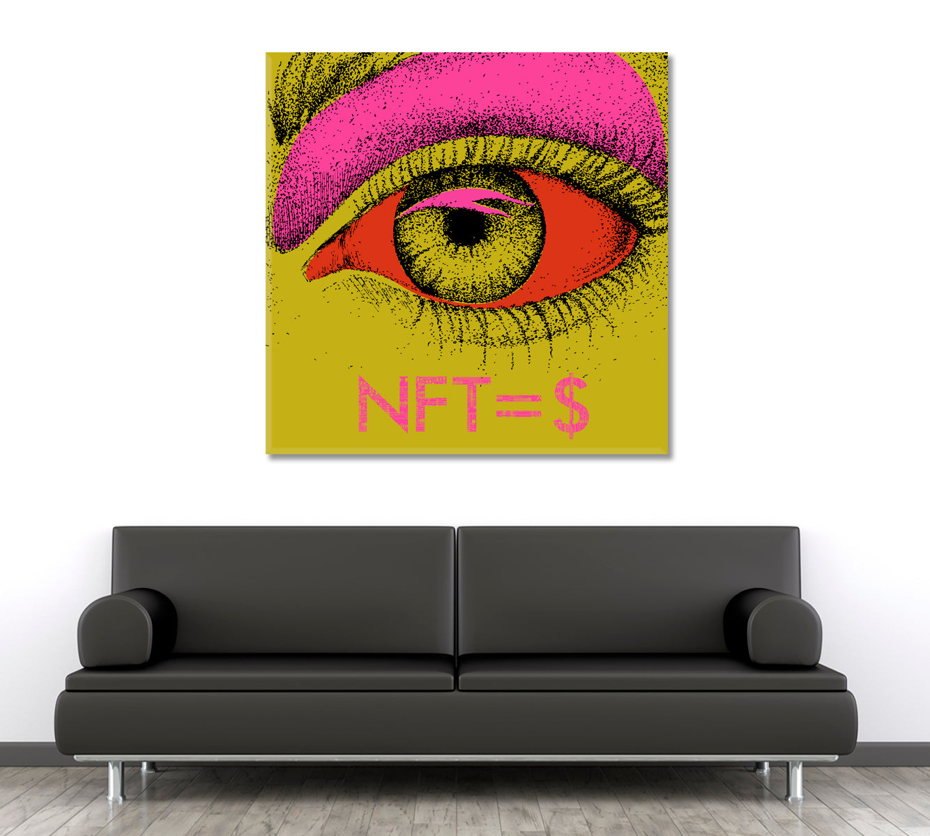 NFT Poster Abstract EYE Mustard Yellow Office Wall Art Canvas Print Artesty 1 Panel 12"x12" 