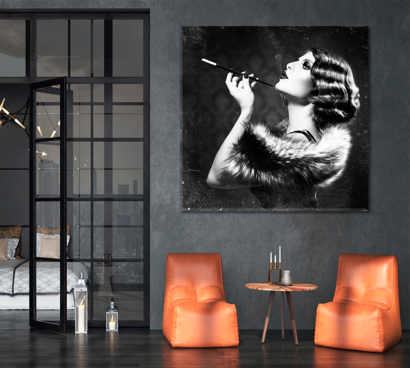 RETRO B & W Vintage Style Old Fashion Woman Vintage Affordable Canvas Print Artesty   