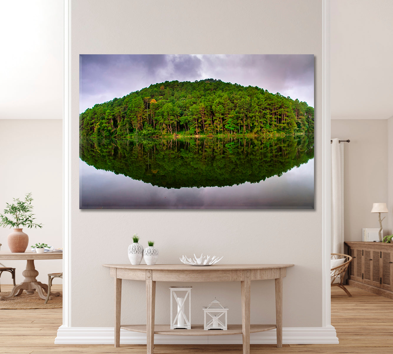 AMAZING Nature Reflection of pine tree in a lake, Thailand Pang Ung Hidden Treasures Scenery Landscape Fine Art Print Artesty   