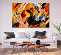 SACRED SYMBOLS Human and Magical Abstract Shapes Abstract Art Print Artesty 1 panel 24" x 16" 