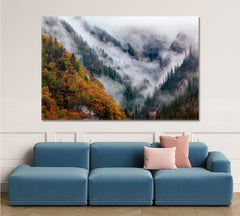 Mountains In The Mist Jiuzhaigou Valley Scenery Landscape Fine Art Print Artesty 1 panel 24" x 16" 