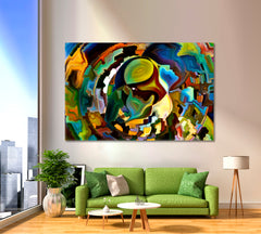 People And Shapes Colorful Abstraction Abstract Art Print Artesty 1 panel 24" x 16" 