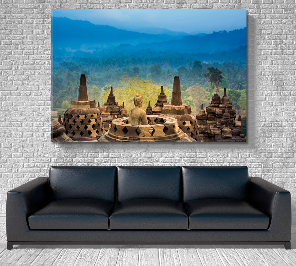 Borobudur Temple Yogyakarta Java Indonesia Ancient Architecture Statue Scenery Landscape Fine Art Print Artesty 1 panel 24" x 16" 