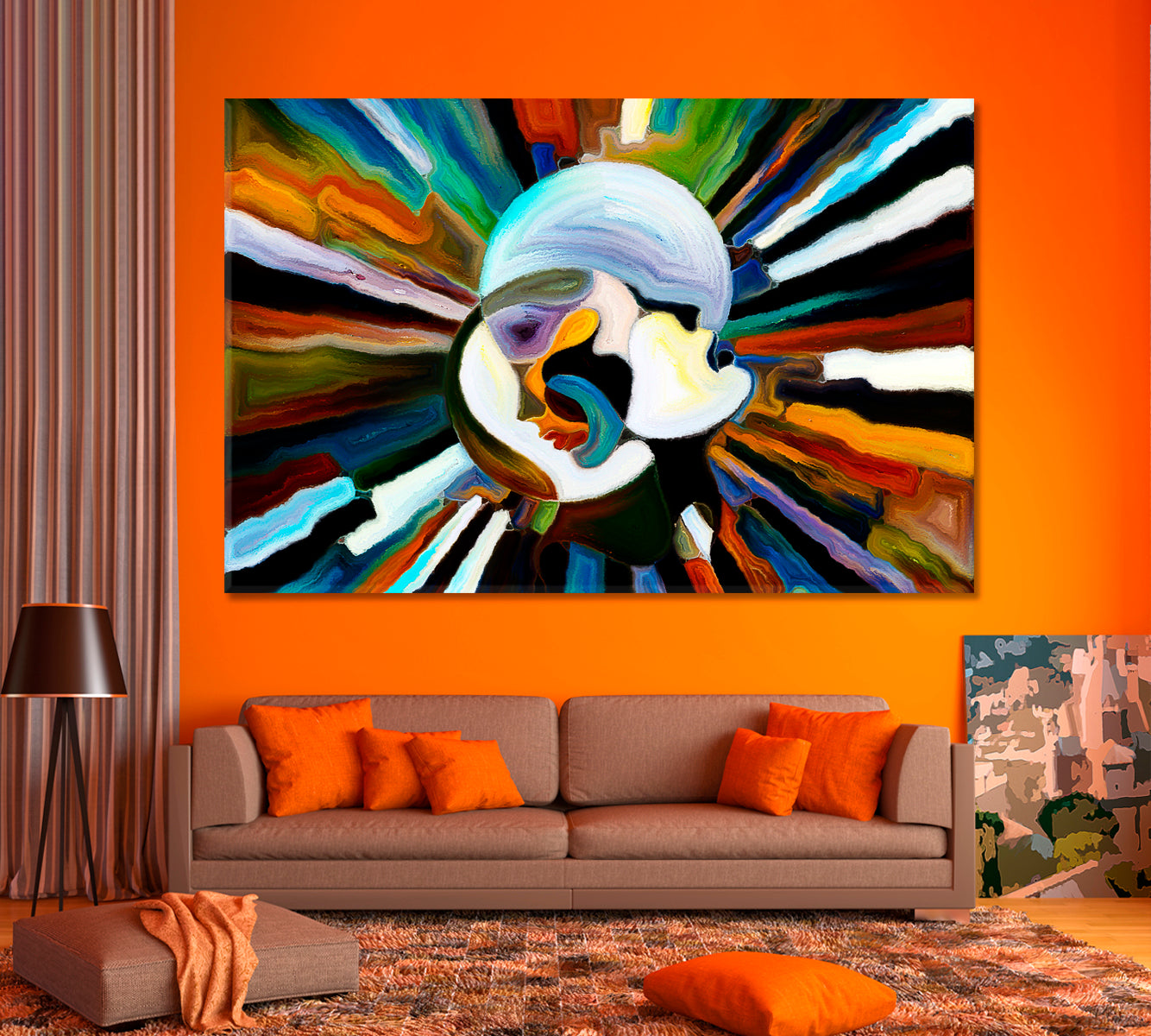 Think Different, Human Profiles Abstract Patterns And Colors Abstract Art Print Artesty 1 panel 24" x 16" 