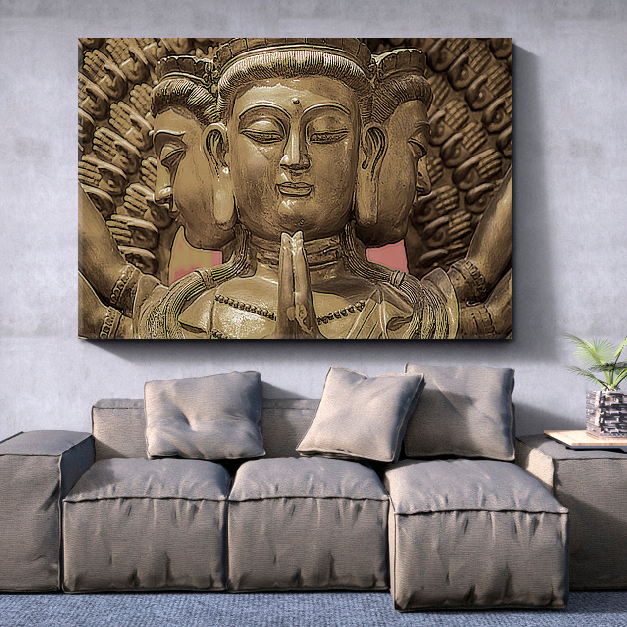 BUDDHA Chinese Temple Bangkok Thailand Religious Modern Art Artesty   