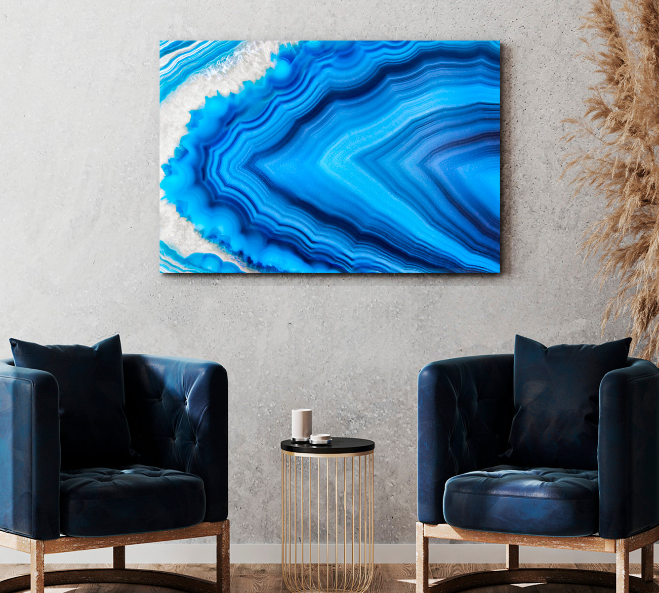 Amazing Blue Agate Crystal Cross Section Abstract Geode Art Abstract Art Print Artesty   