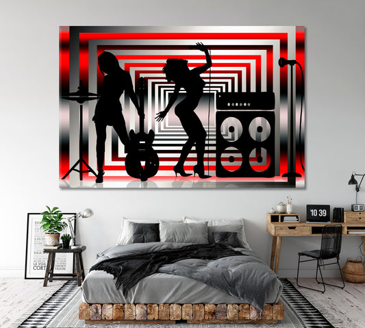 MUSIC GRUNGE PARTY Clubbing Teenage Girl Bund Disco Music Wall Panels Artesty 1 panel 24" x 16" 