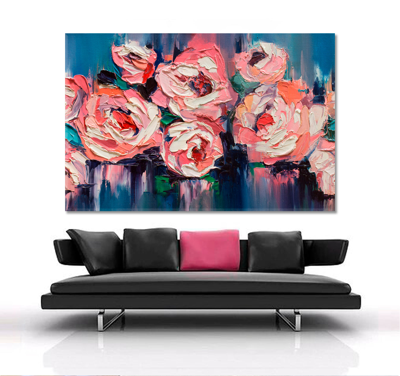 ROSES Beautiful Flowers Bouquet Canvas Print Floral & Botanical Split Art Artesty 1 panel 24" x 16" 