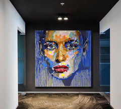 WOMAN Fine Art Modern Grunge Style Trendy | Square Contemporary Art Artesty   