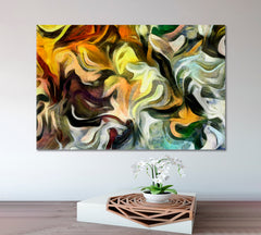 ART & WHIMSY  Fluid Lines and Color Movement Abstract Art Print Artesty 1 panel 24" x 16" 