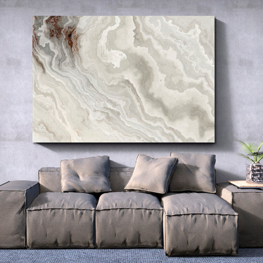 Marble Pattern Ivory Beige Pastel Colors Suminagashi Fluid Art, Oriental Marbling Canvas Print Artesty 1 panel 24" x 16" 